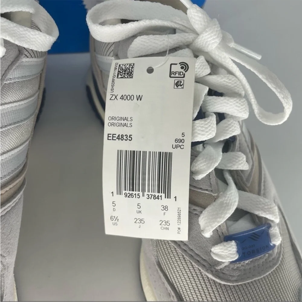 ADIDAS NWT ORIGINALS NWT ZX 4000 W SNEAKER ATHLETIC GRAY BLUE SHOES 6.5 - Picture 5 of 6